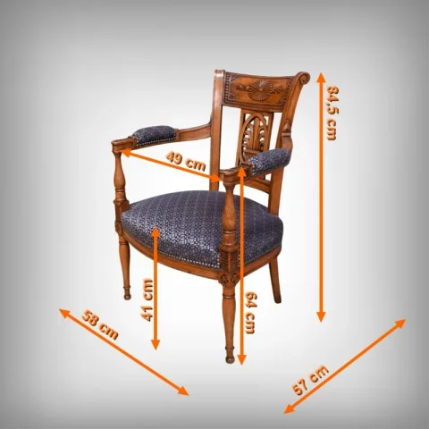 Paire de Fauteuils en Hêtre Teinté – Début XXe