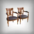 Paire de Fauteuils en Hêtre Teinté – Début XXe