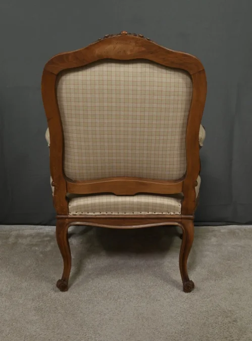 Fauteuil à la Reine en Hêtre, style Louis XV – Milieu XIXe