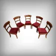 Suite de 5 Chaises en Acajou, époque Victorienne, Angleterre – 2ème partie XIXe