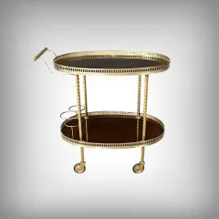 Desserte Roulante en Palissandre et Laiton- 1960