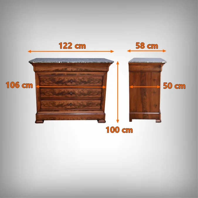 LOUIS PHILIPPE STYLE CHEST OF DRAWERS