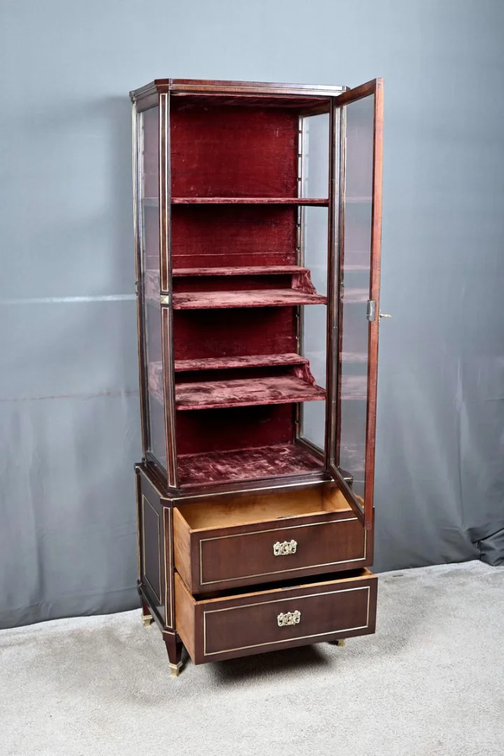 Petit Meuble Vitrine en Acajou, style Louis XVI – Fin XIXe
