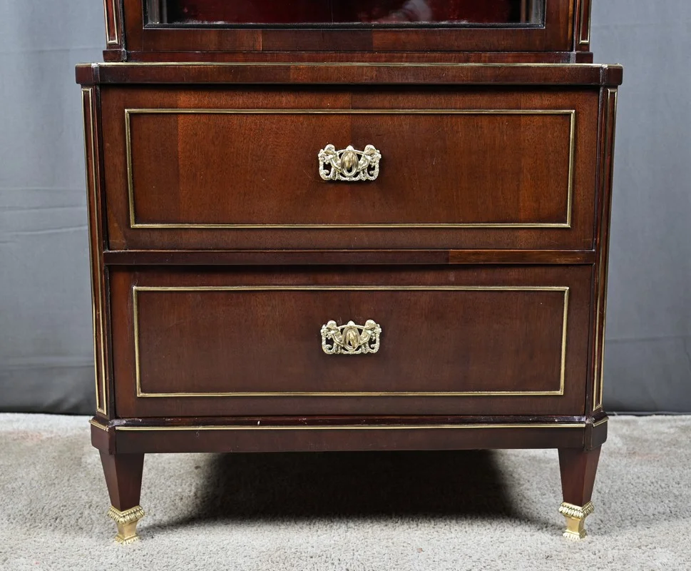 Petit Meuble Vitrine en Acajou, style Louis XVI – Fin XIXe