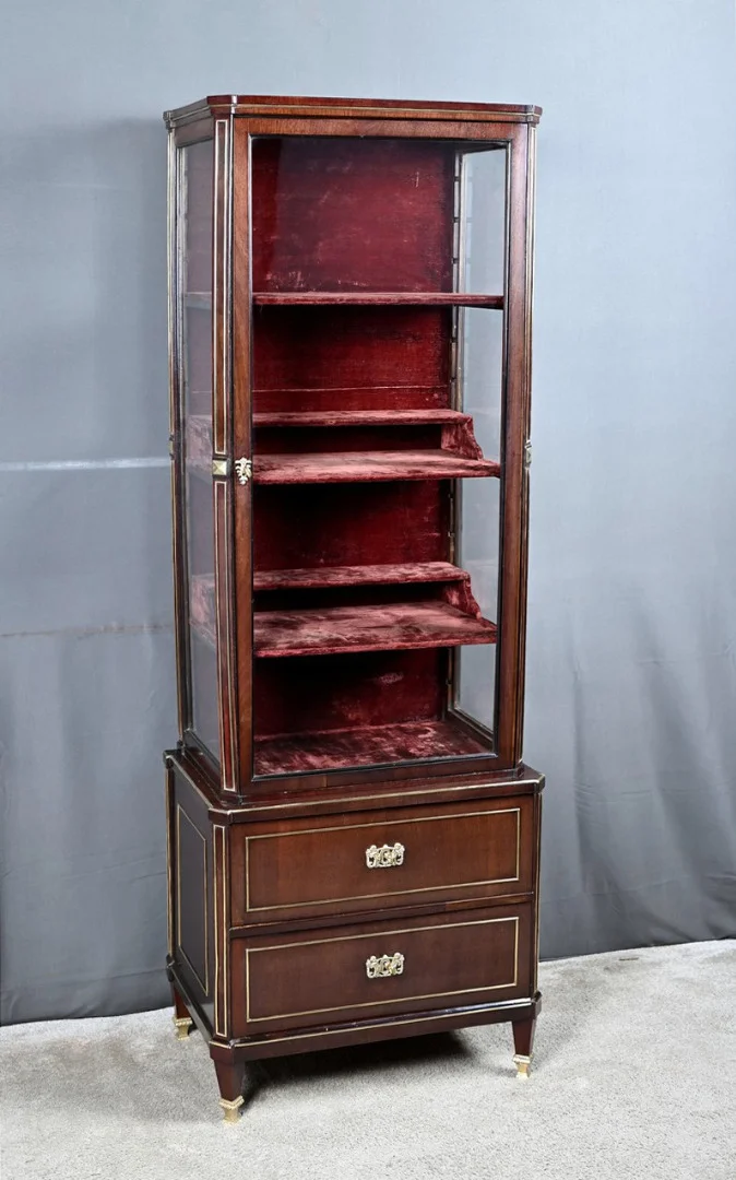 Petit Meuble Vitrine en Acajou, style Louis XVI – Fin XIXe