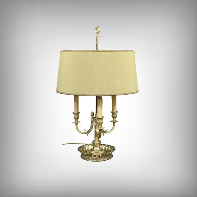 Grande Lampe Bouillotte en Bronze Doré, style Louis XVI – 1ère partie XXe