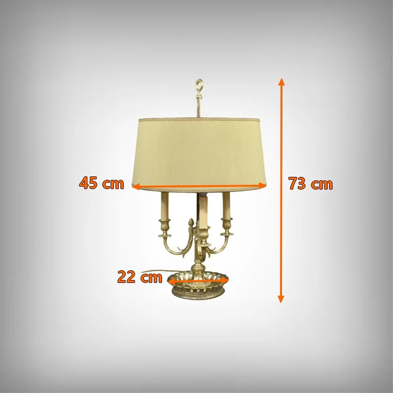Grande Lampe Bouillotte en Bronze Doré, style Louis XVI – 1ère partie XXe