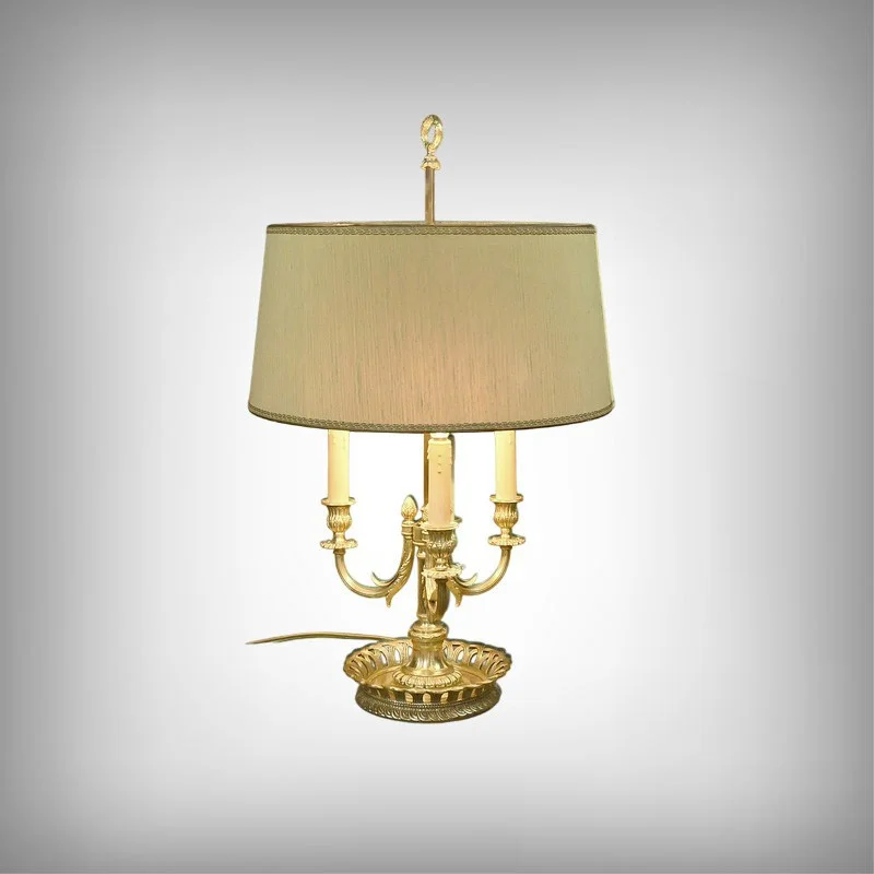 Grande Lampe Bouillotte en Bronze Doré, style Louis XVI – 1ère partie XXe