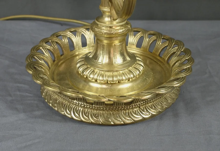 Grande Lampe Bouillotte en Bronze Doré, style Louis XVI – 1ère partie XXe