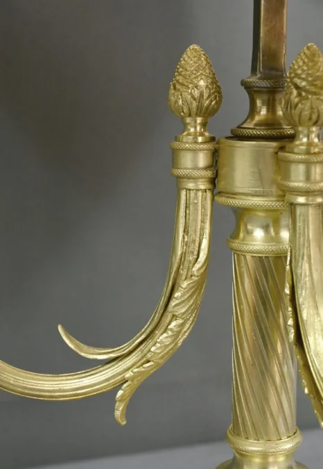Grande Lampe Bouillotte en Bronze Doré, style Louis XVI – 1ère partie XXe