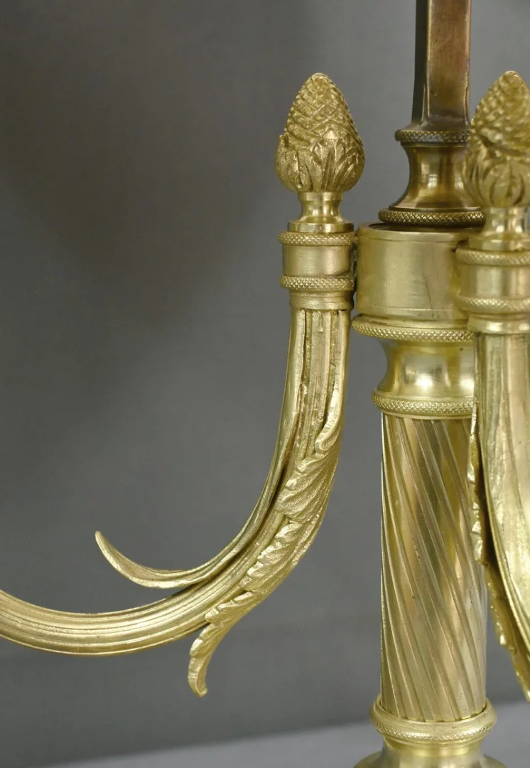 Grande Lampe Bouillotte en Bronze Doré, style Louis XVI – 1ère partie XXe