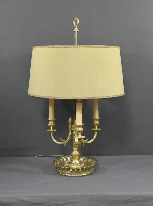 Grande Lampe Bouillotte en Bronze Doré, style Louis XVI – 1ère partie XXe