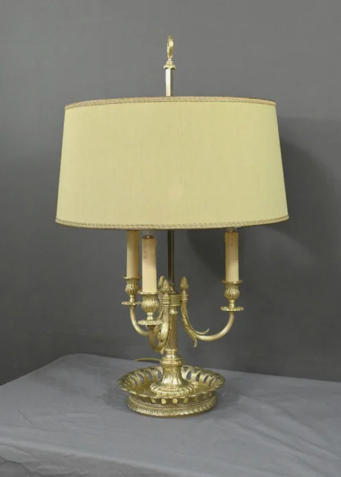 Grande Lampe Bouillotte en Bronze Doré, style Louis XVI – 1ère partie XXe