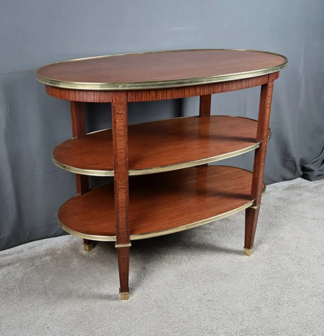 Desserte 3 Plateaux en Acajou, style Louis XVI – 1900