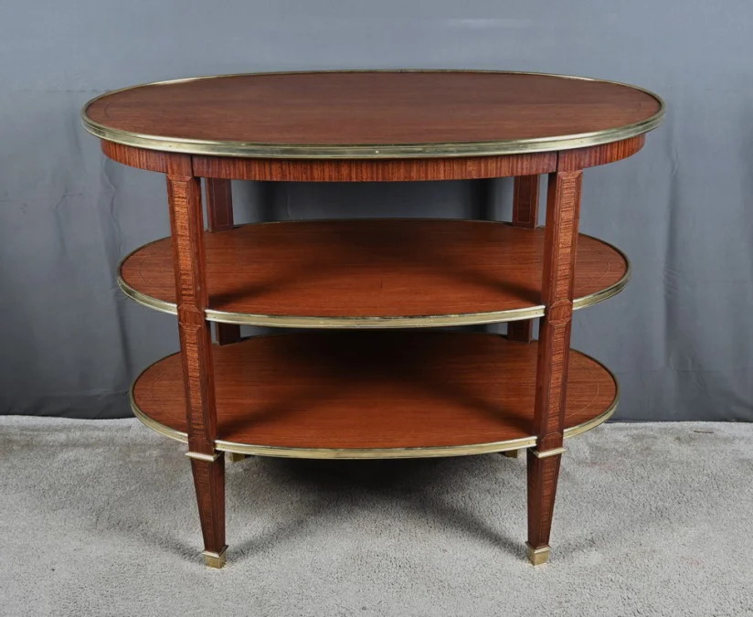 Desserte 3 Plateaux en Acajou, style Louis XVI – 1900