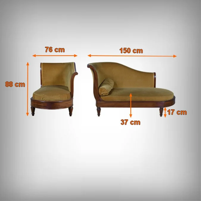 FRENCH RESTAURATION PERIOD CHAISE LONGUE