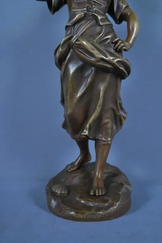 Bronze « La Pêcheuse », signé H. Giraud – 2ème partie XIXe