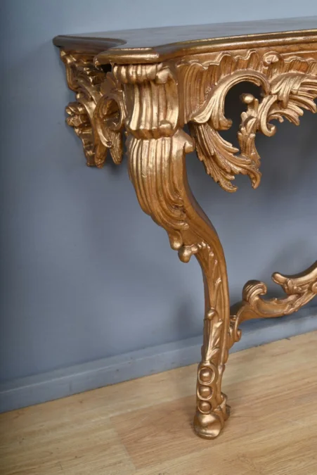 Importante Console d’Applique en Bois Doré, style Louis XV – Milieu XXe