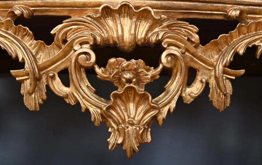 Importante Console d’Applique en Bois Doré, style Louis XV – Milieu XXe