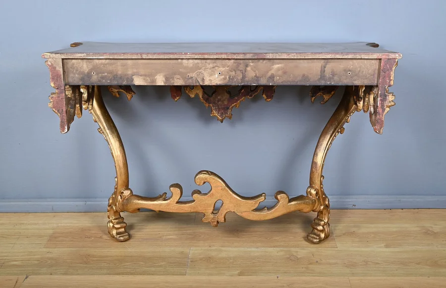 Importante Console d’Applique en Bois Doré, style Louis XV – Milieu XXe