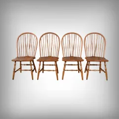 Suite de 4 Chaises Windsor en Hêtre, Angleterre – Début XXe