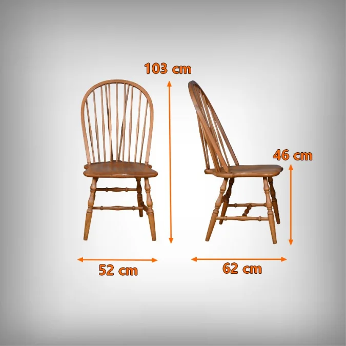 Suite de 4 Chaises Windsor en Hêtre, Angleterre – Début XXe
