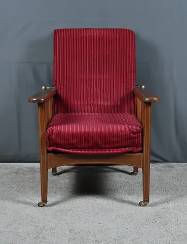 Fauteuil Morris en Acajou, style Arts & Crafts – Début XXe