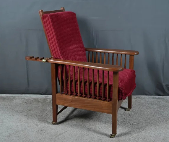 Fauteuil Morris en Acajou, style Arts & Crafts – Début XXe
