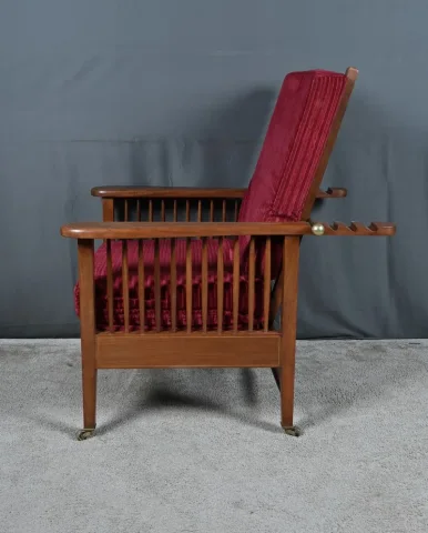Fauteuil Morris en Acajou, style Arts & Crafts – Début XXe
