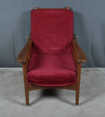 Fauteuil Morris en Acajou, style Arts & Crafts – Début XXe