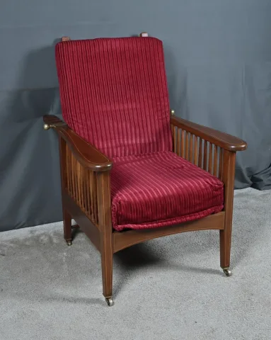 Fauteuil Morris en Acajou, style Arts & Crafts – Début XXe