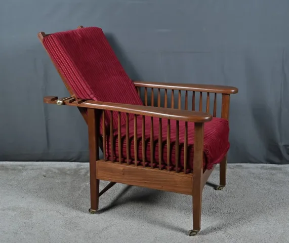 Fauteuil Morris en Acajou, style Arts & Crafts – Début XXe