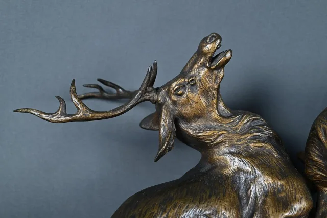 Important Bronze « Le Combat de Cerfs », de T.Cartier – Début XXe
