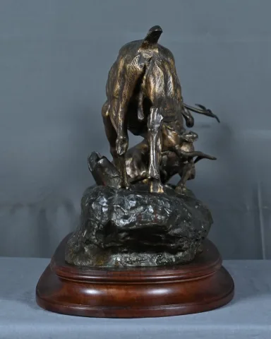 Important Bronze « Le Combat de Cerfs », de T.Cartier – Début XXe