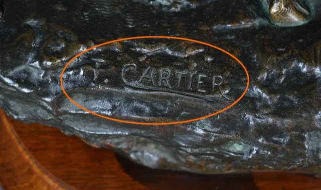 Important Bronze « Le Combat de Cerfs », de T.Cartier – Début XXe