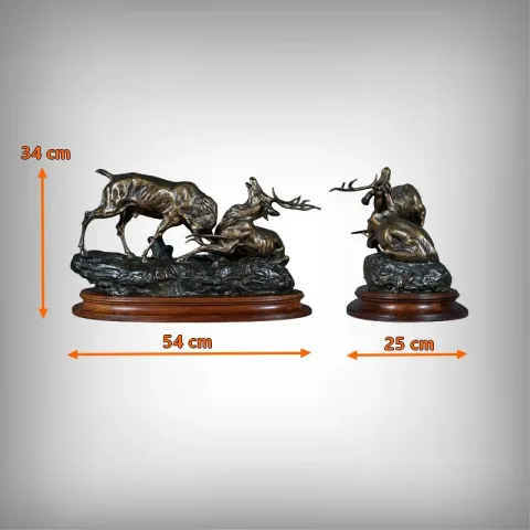 Important Bronze « Le Combat de Cerfs », de T.Cartier – Début XXe