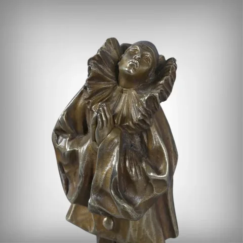 Petit Bronze « Pierrot », signé L. Alliot – Début XXe