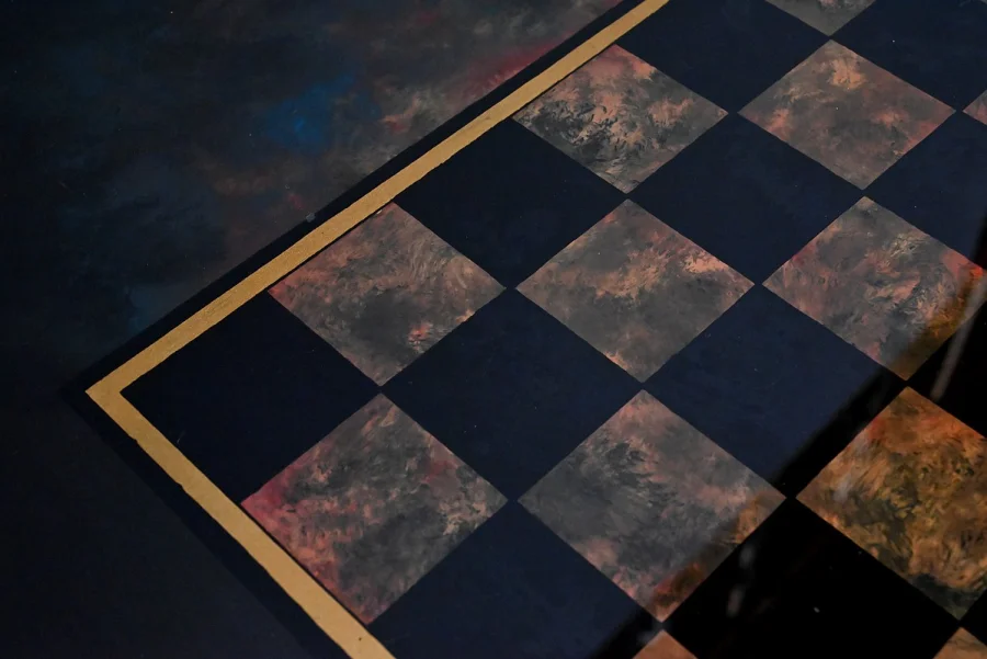 Grande Table Basse Échiquier en Acajou, goût Jansen – 2ème partie XXe