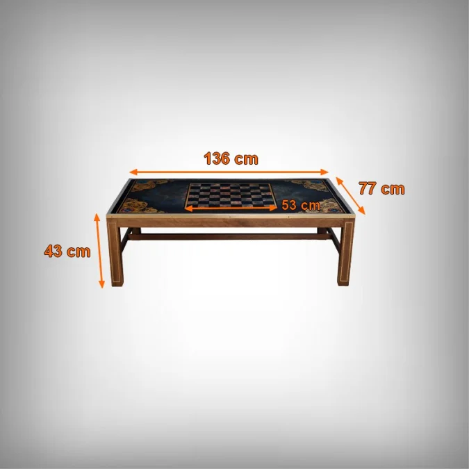 Grande Table Basse Échiquier en Acajou, goût Jansen – 2ème partie XXe