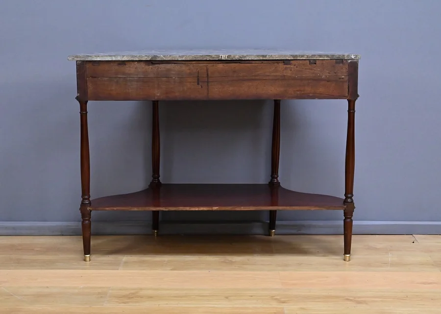 Console en Acajou & Marbre, époque Louis XVI – Fin XVIIIe