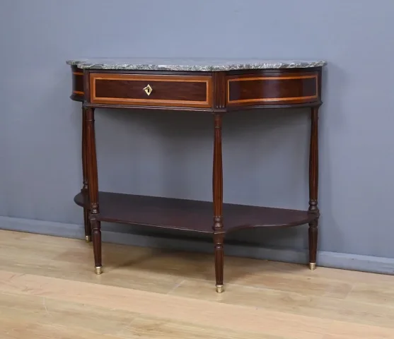 Console en Acajou & Marbre, époque Louis XVI – Fin XVIIIe