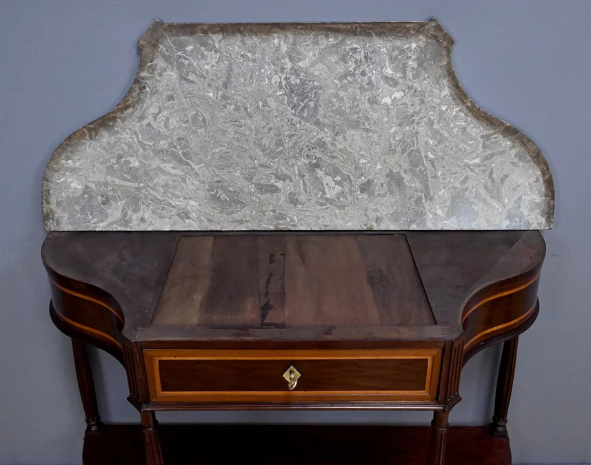 Console en Acajou & Marbre, époque Louis XVI – Fin XVIIIe