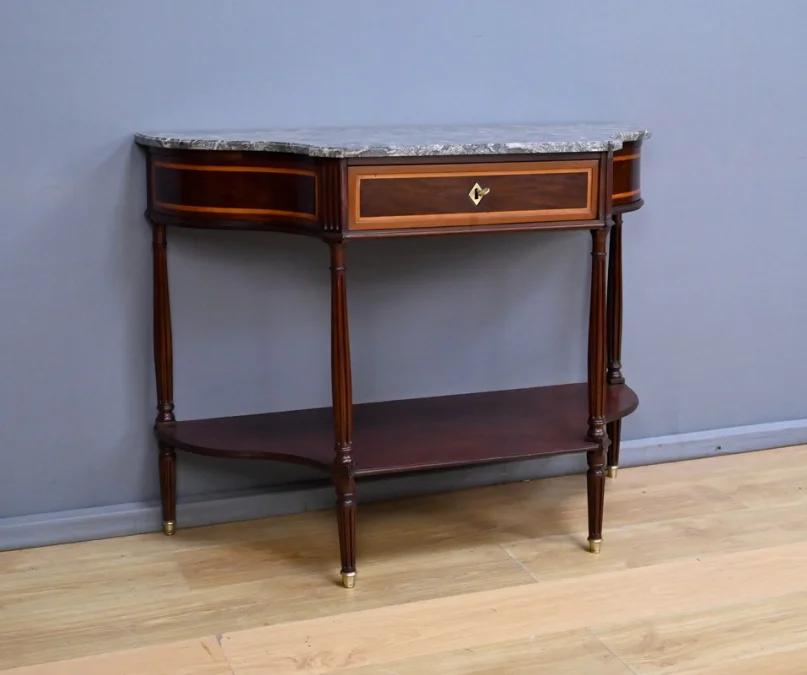 Console en Acajou & Marbre, époque Louis XVI – Fin XVIIIe