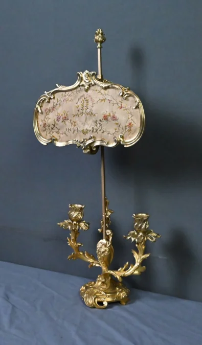 Chandelier à Écran en Bronze doré, style Louis XV – Milieu XIXe