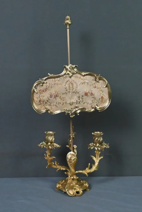 Chandelier à Écran en Bronze doré, style Louis XV – Milieu XIXe