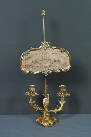 Chandelier à Écran en Bronze doré, style Louis XV – Milieu XIXe