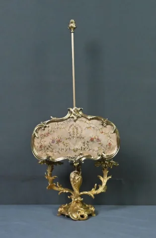 Chandelier à Écran en Bronze doré, style Louis XV – Milieu XIXe