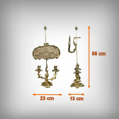 Chandelier à Écran en Bronze doré, style Louis XV – Milieu XIXe