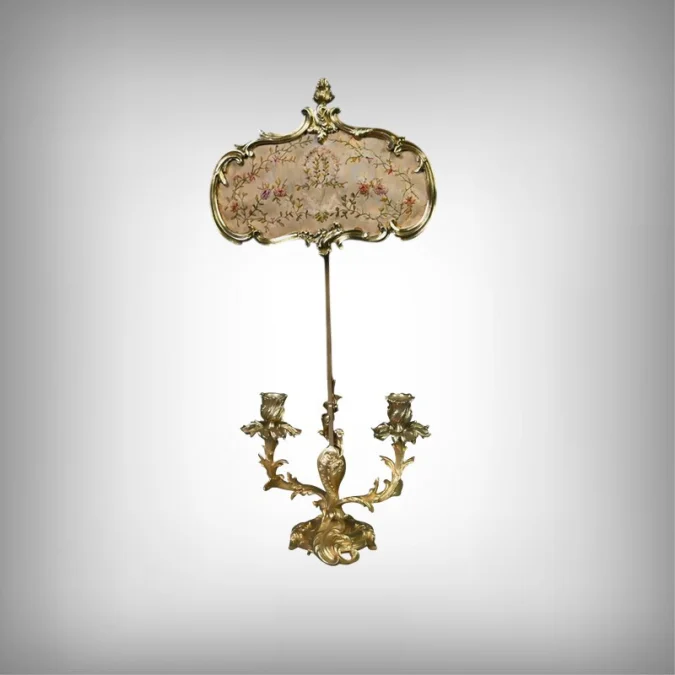Chandelier à Écran en Bronze doré, style Louis XV – Milieu XIXe