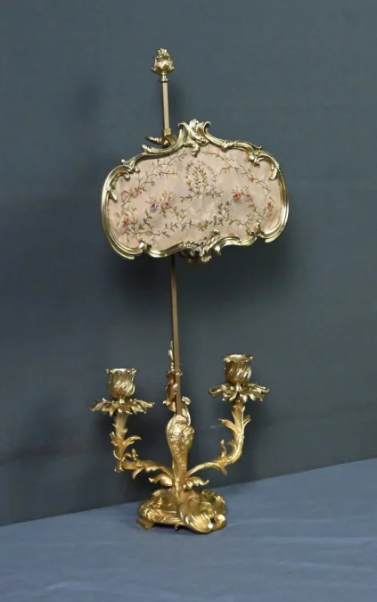 Chandelier à Écran en Bronze doré, style Louis XV – Milieu XIXe